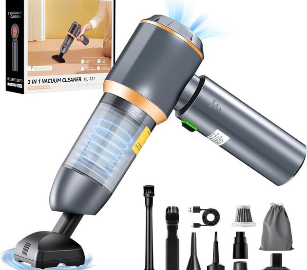 Handheld  Vacuum Cleaner 15000PA Portable,Cordless 3 in 1 Handheld Vacuum with 2025 Upgrade Brushless  and Type C for ,Office and Home Cleaning HL127 (Rose )