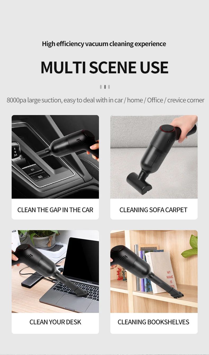 Handheld Vacuum Vacuum that can be charged using a wireless portable vacuum