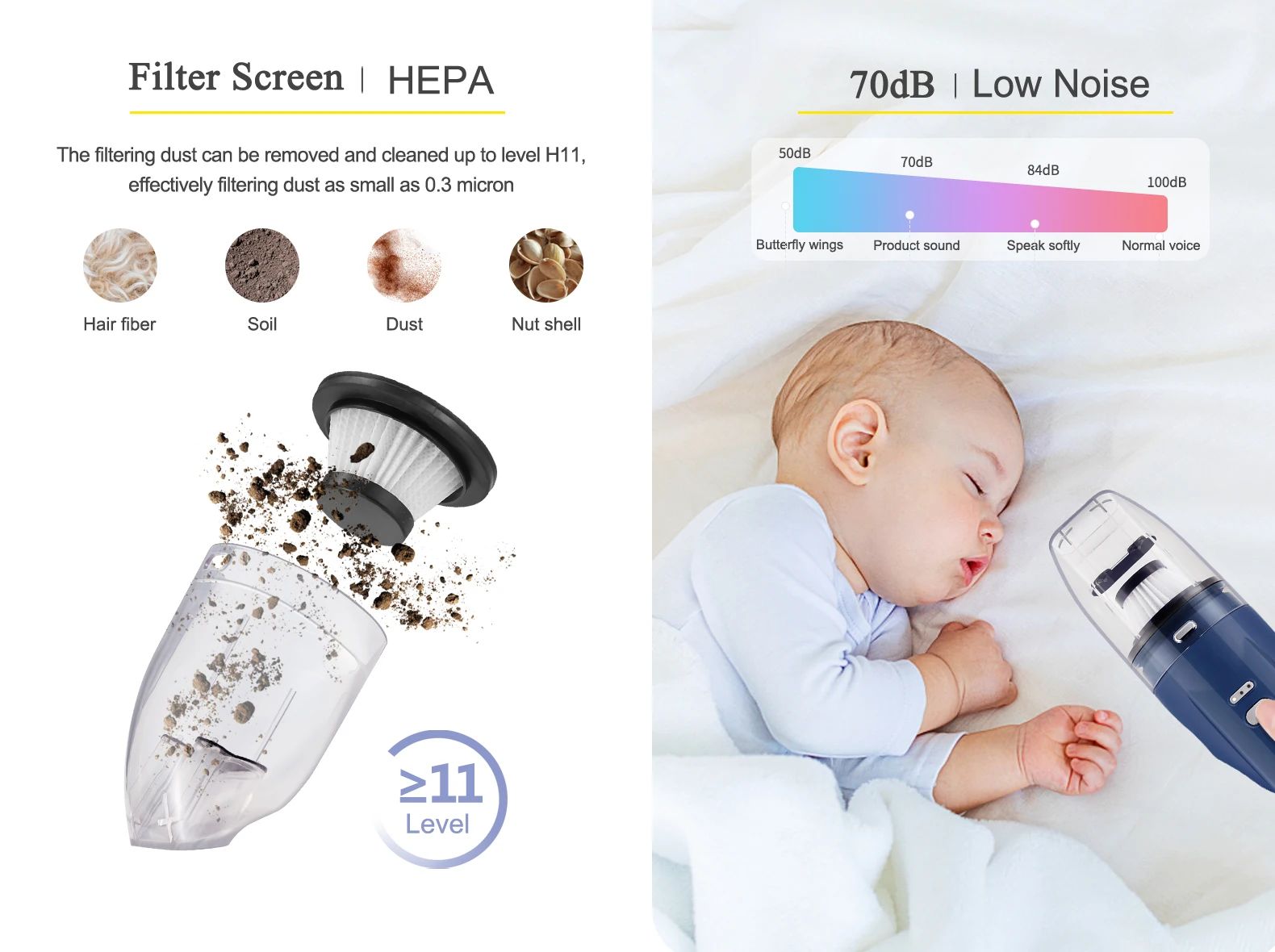 Portable Car Stubsauger Wireless Automatic 5200Pa Pumping Mini Cleaning Vacuum Cleaner on Home Table