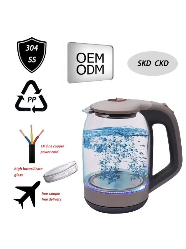 High-quality glass teapot, large capacity 1.8L electronic heater, suitable for families, hotels, and restaurants with temperature control.