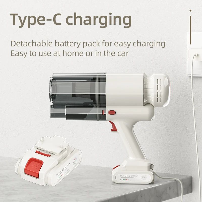 Portable 6000 milliampere, designed for home and hotel use, can be charged using a wireless system designed for a 16kpa vacuum cleaner.