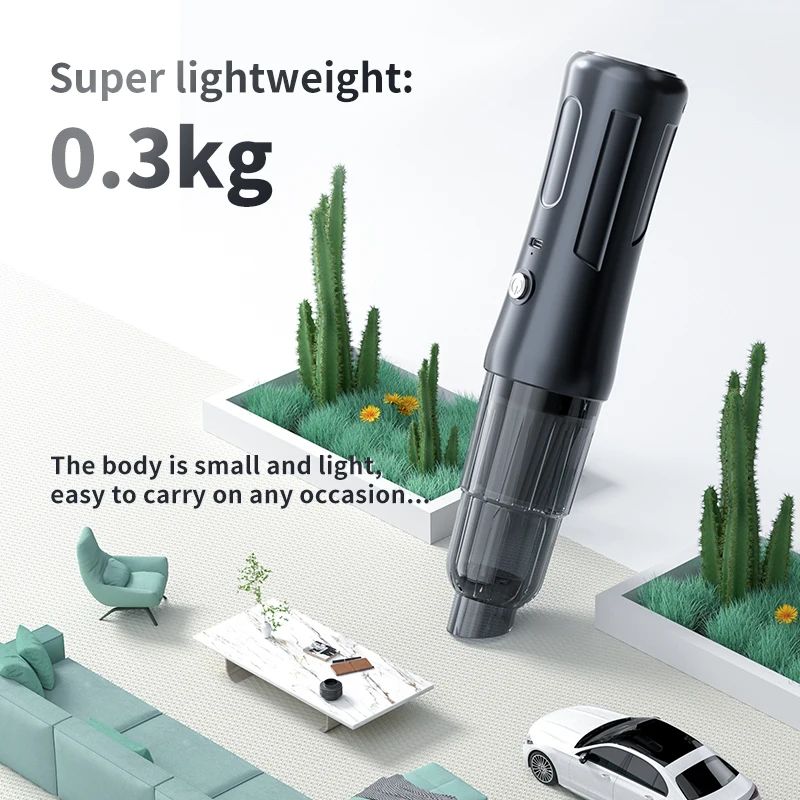 Small Portable Dual-purpose USB Vacuum Cleaner with Handle for Wet and Dry Cleaning