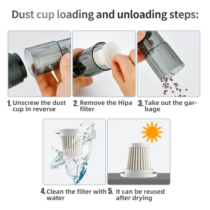 Small Portable Dual-purpose USB Vacuum Cleaner with Handle for Wet and Dry Cleaning