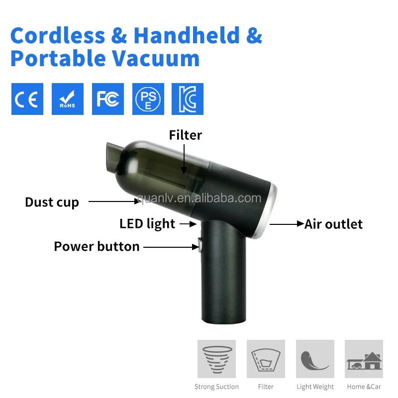 Wireless portable vacuum cleaners can be rechargeable vacuum wet cleaners for home and car air purifiers