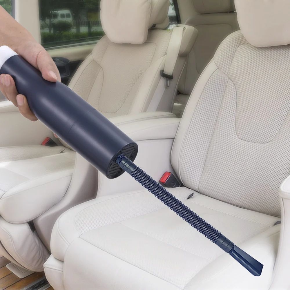 Cordless Desktop Car Vacuum Cleaner Miniature Size with 2500 mAh Battery, Night Light, USB Power Supply, and Drying Function