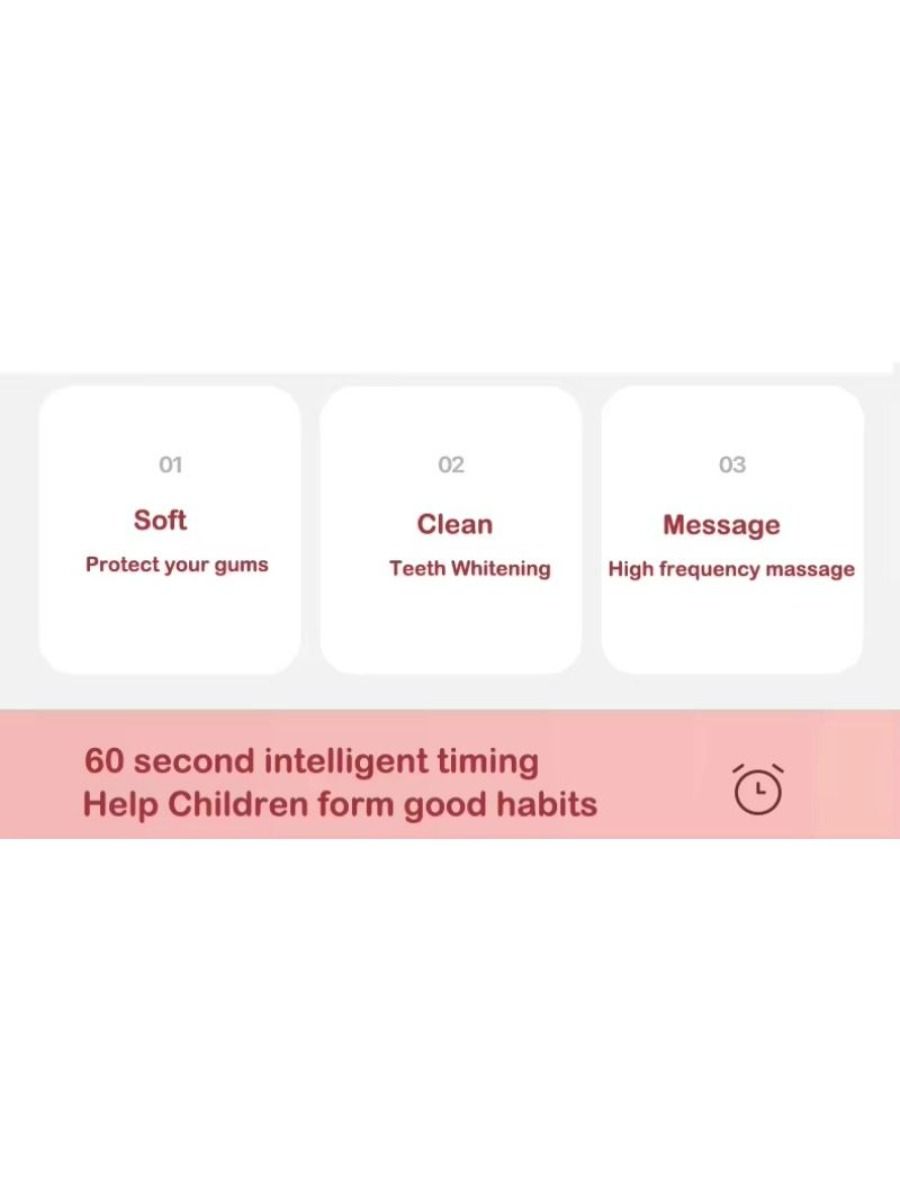 Children's Rechargeable Smart Electric Toothbrush USB 360 Degree U-Shaped Sonic Electric Toothbrush 3 Modes for Kids