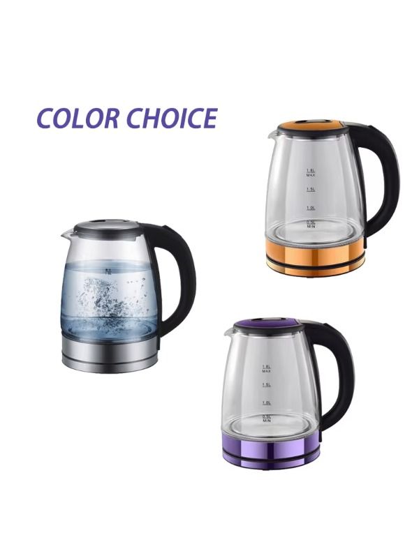 1.8L Clear Borosilicate Glass Health Electric Kettle