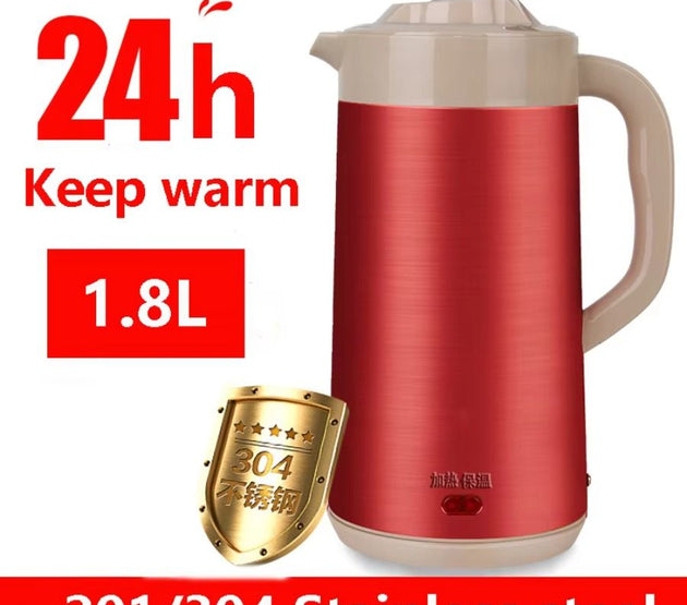1500W Electric Kettle, 1.8L Capacity, Double Shell, 24-Hour Thermostat