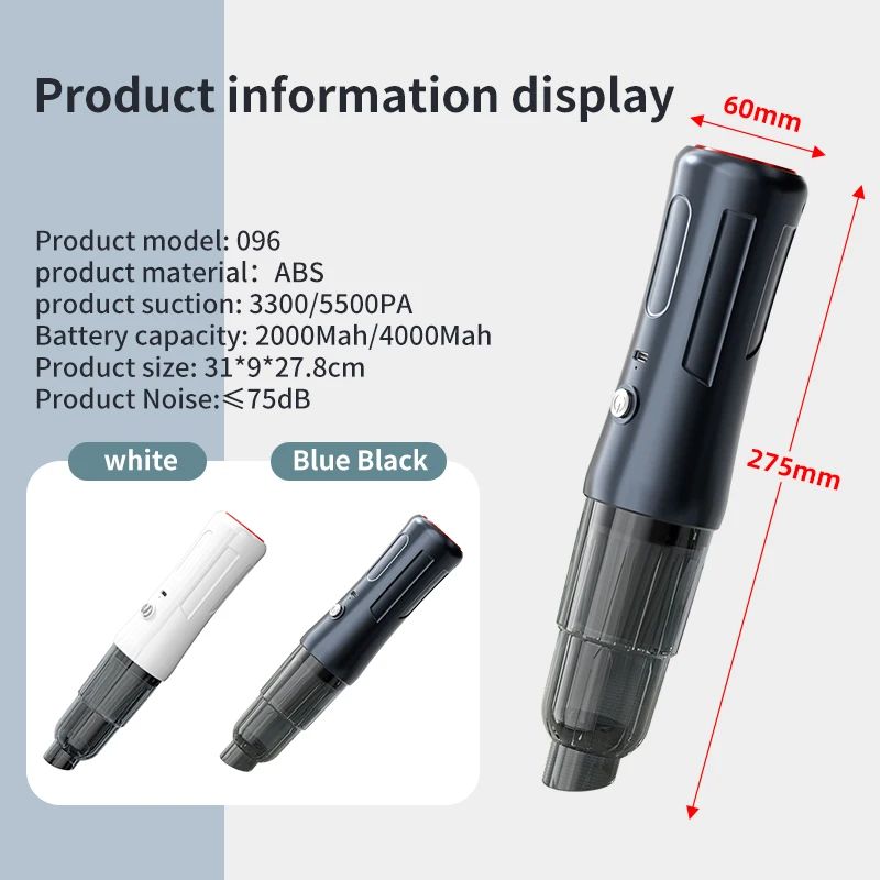 Small Portable Dual-purpose USB Vacuum Cleaner with Handle for Wet and Dry Cleaning