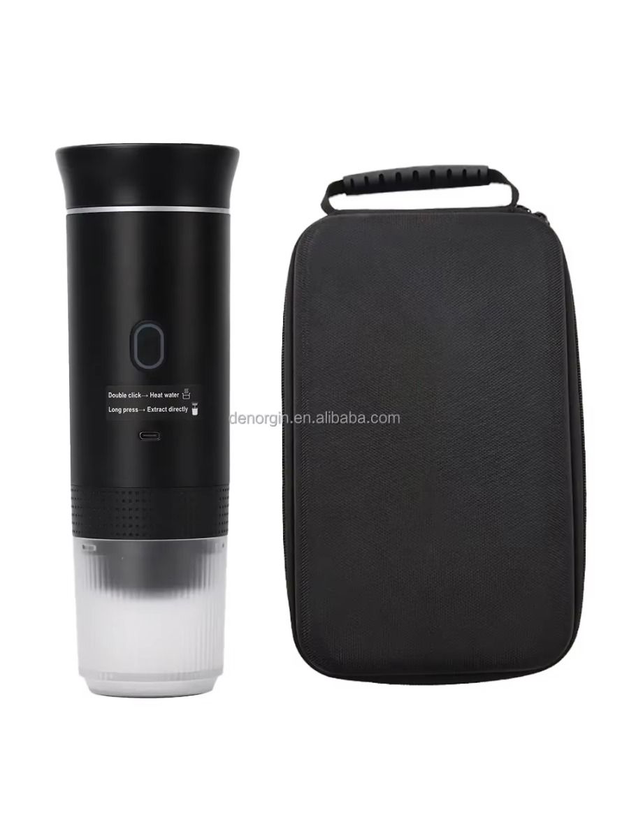 Electric portable coffee maker, battery-powered, suitable for car trips