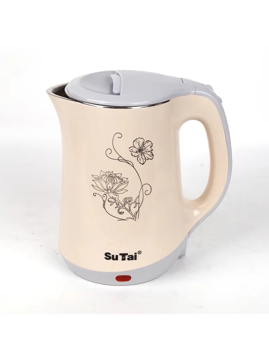 1500W electric kettle with large capacity of 1.8 liters, stainless steel, double-walled, suitable for home and hotel use.