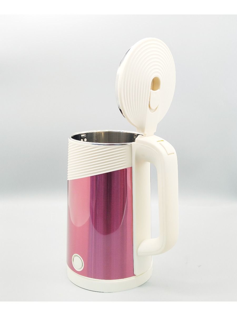 High-quality kitchen appliances 1500-watt electric kettles 1.8 liters colored stainless steel heats up on a wireless base