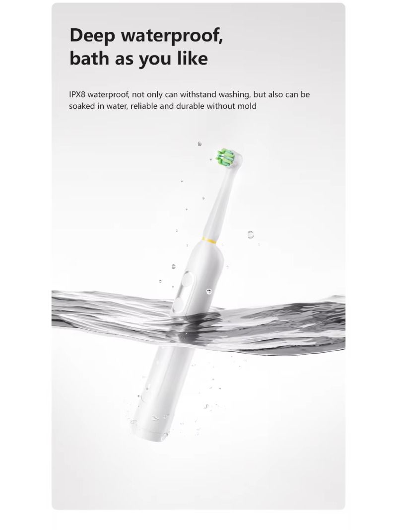 Electric toothbrush with a luminescent display contains 3 rotation modes, 2000 milliamps with sound waves used in daily portable soft-bristle boxes.