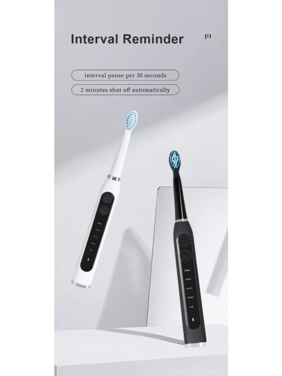 USB charges a portable electric toothbrush for adults, containing 2 toothbrush heads and 5 operating modes.