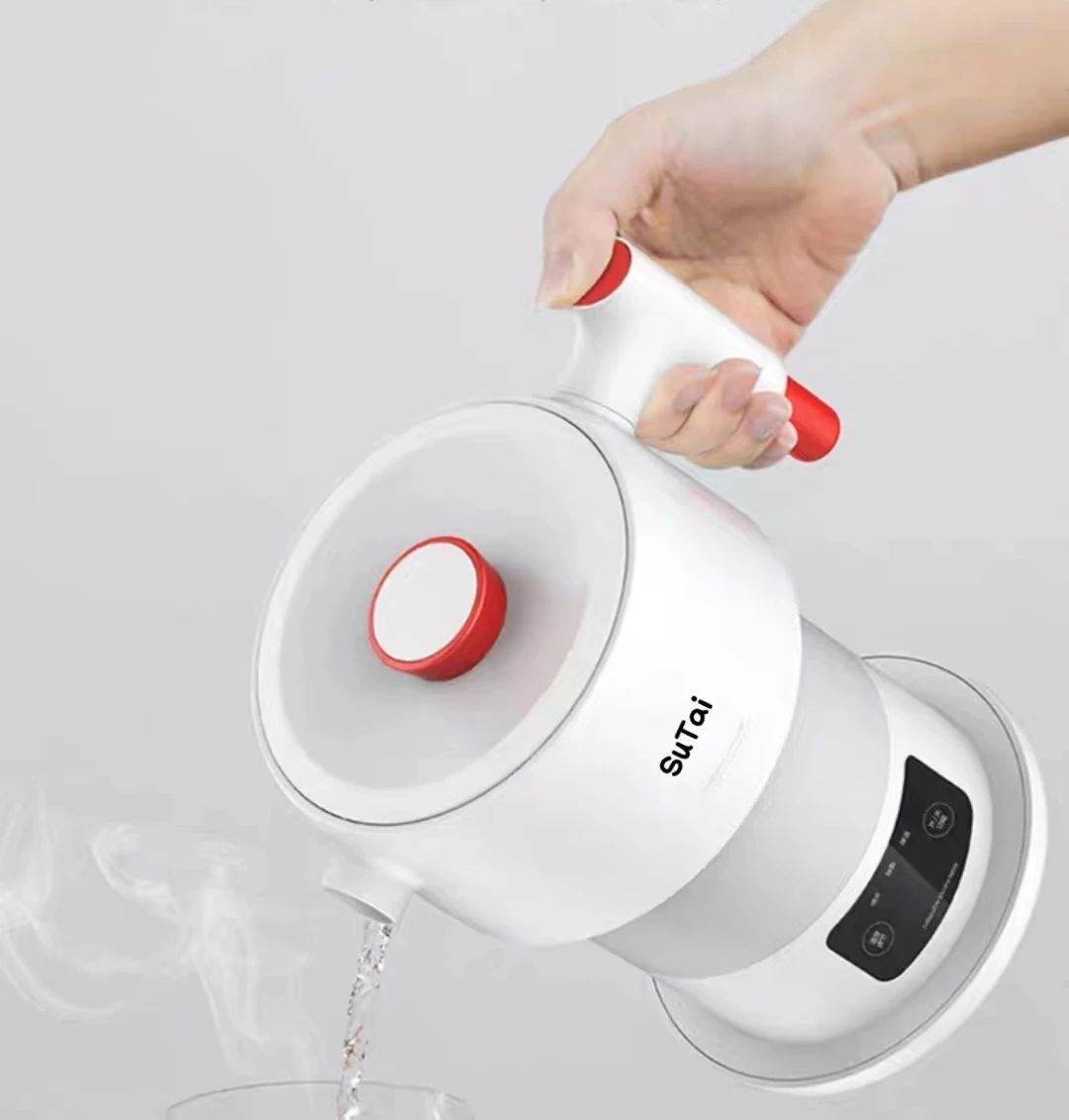 The new design of the digital thermostat shows that portable thermos flasks with adjustable electronic heater temperature.