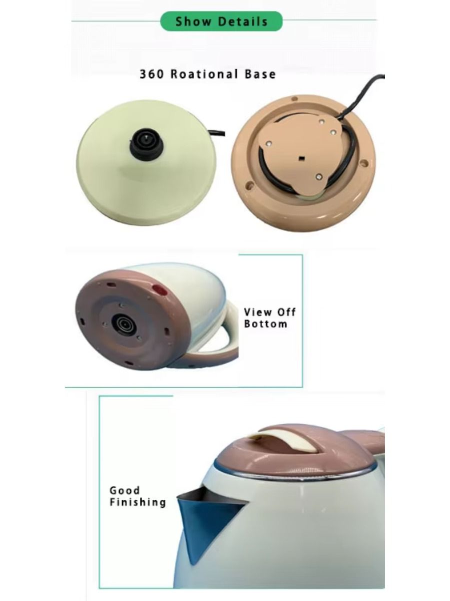 Home Electric Heater, 1500W Power, 1.8L Capacity, Stainless Steel, Suitable for Hotel Use