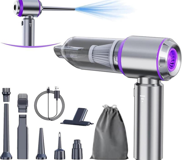 Car vacuum portable cordless 20000pa high power mini vacuum cleaner 4in1 compressed air duster air blower pump hand held vacuum with brushless motor for car home officecamping purple