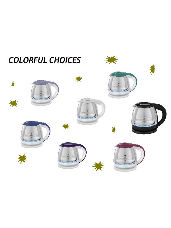 China produces wholesale and retail high-quality glass tea with boiling water electric kettle with heating.