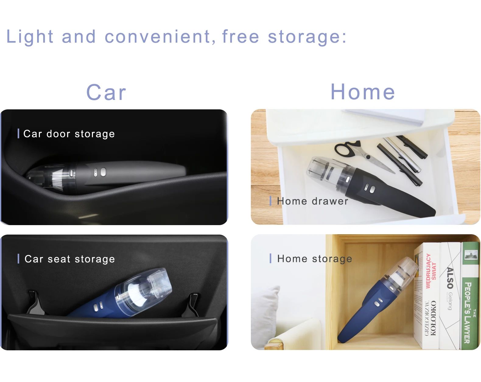 Portable Car Stubsauger Wireless Automatic 5200Pa Pumping Mini Cleaning Vacuum Cleaner on Home Table