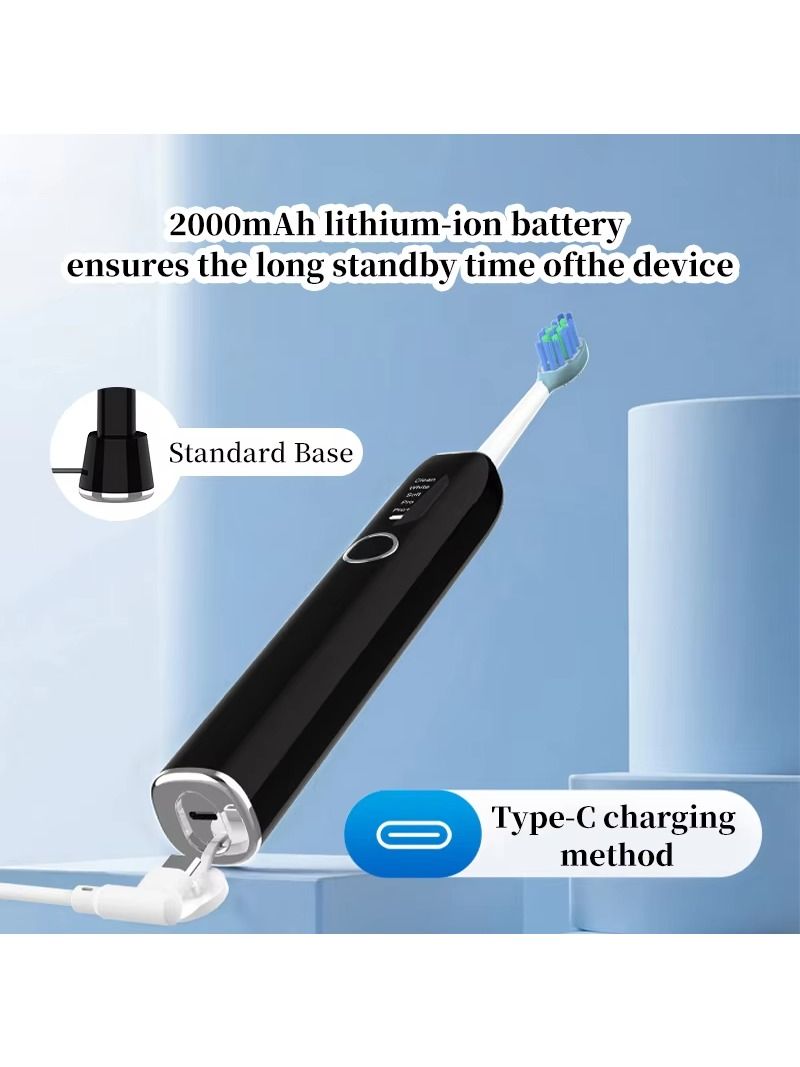 USB charges a portable electric toothbrush for adults, containing 2 toothbrush heads and 5 operating modes.