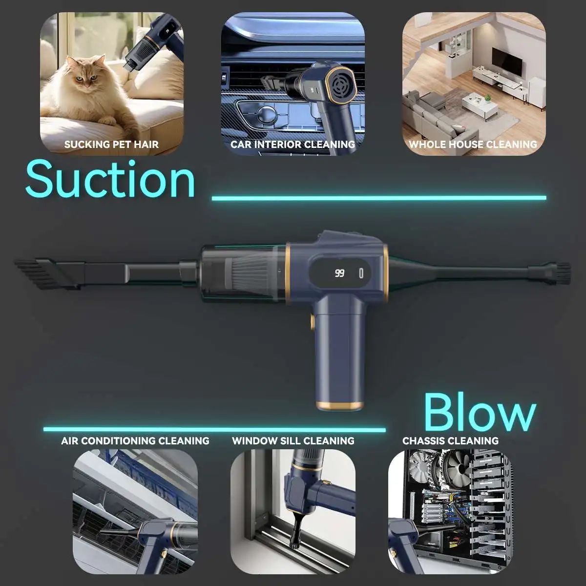 Portable Super Suction 5500pa Rechargeable Mini Vacuum Cleaner