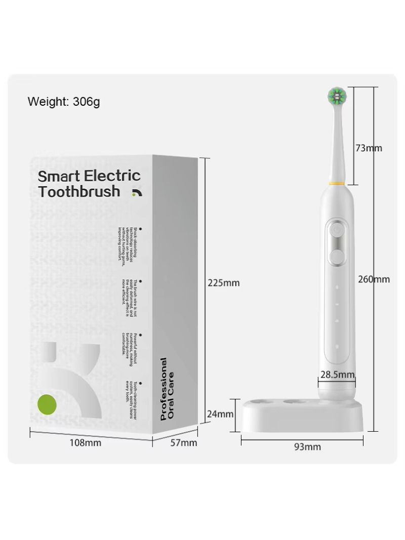 Electric toothbrush with a luminescent display contains 3 rotation modes, 2000 milliamps with sound waves used in daily portable soft-bristle boxes.