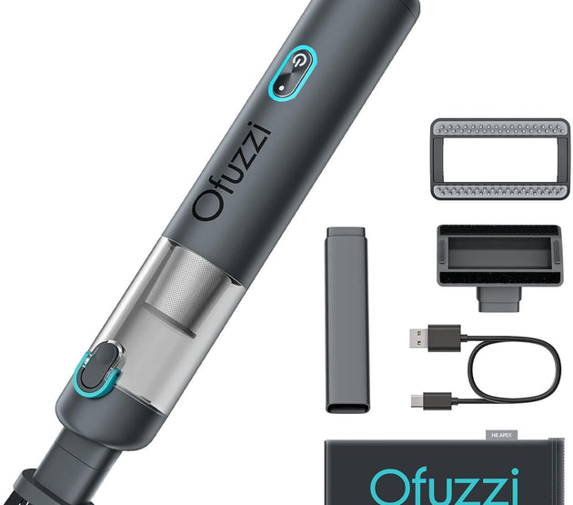Ofuzzi H8 Apex Car Vacuum Cleaner, Portable Handheld Vacuum with 12000Pa High Power, Ultra-Lightweight 1.2lbs, USB-C Fast Charging, Mini Car Vacuum for Car, Home, Pet Hair, Office(Gray)