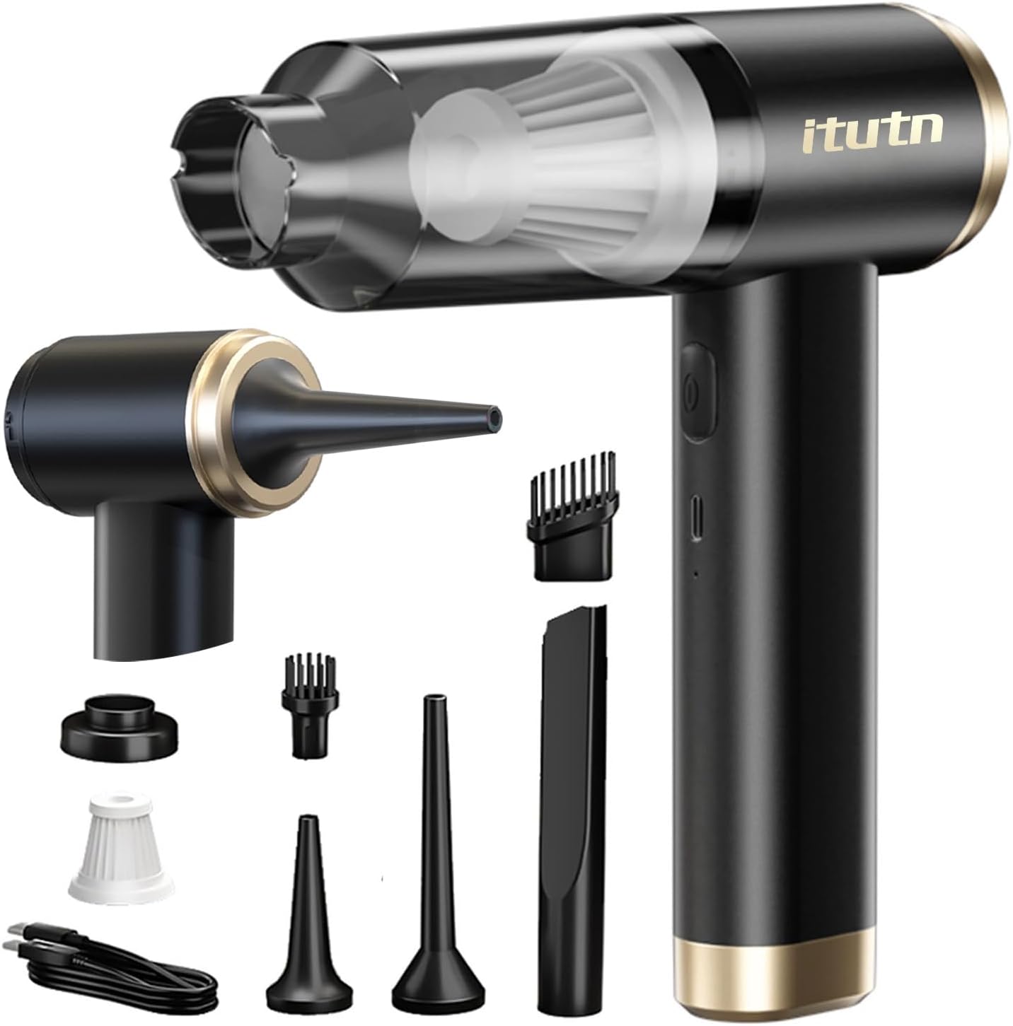 Car Vacuum Portable Cordless, 15000PA Powerful Suction, High Power, Mini Portable Vacuum for Car, Handheld Small Vacuum Cleaner & Air Duster for Home, Office, Desk,PC, Keyboard Cleaning
