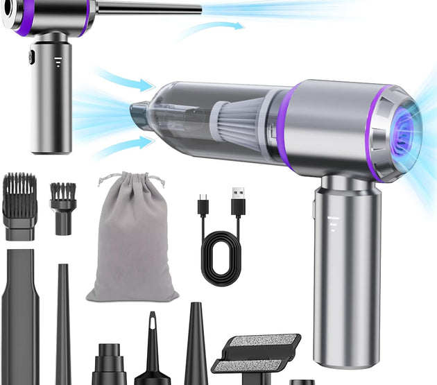 Car Detailing Vacuum Cleaner – Cordless 20000Pa Handheld Mini Vacuum & Air Duster for Car Cleaning Kit, 3-Speed Brushless Motor, 6000mAh Battery, Home Office Camping
