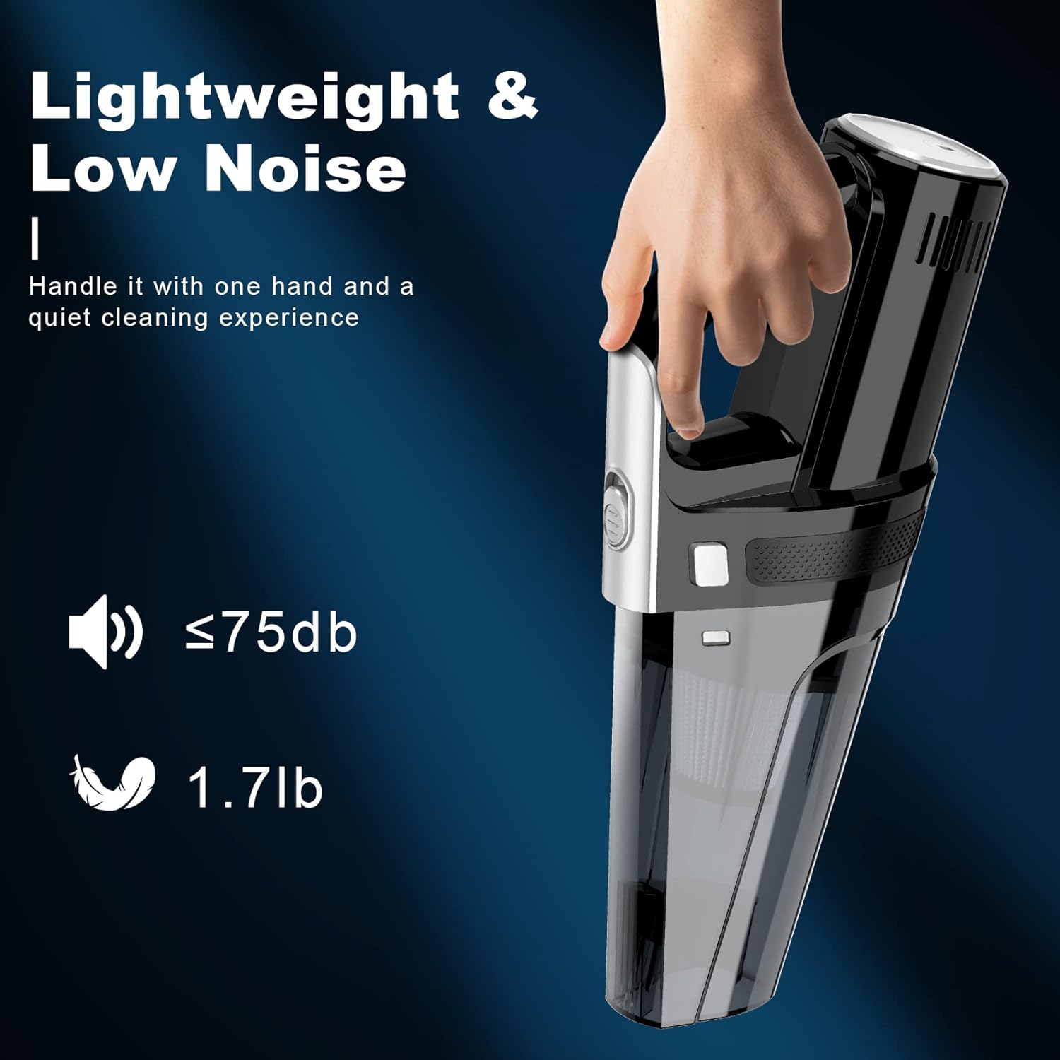 Car Vacuum, Portable Vacuum Cleaner with Powerful 7000PA Suction, DC 12V Power 16.4Ft Cord Wired Vacuum Cleaner, LED Light, Car Accessories for Men/Women