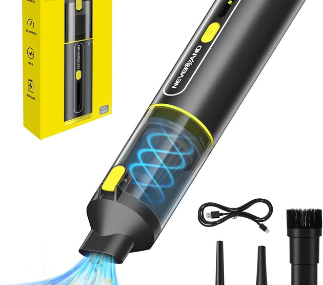 NEVERLAND Car Vacuum Portable Cordless - 20000Pa Powerful Suction Handheld Vacuum Cleaner Blowing & Inflating 4-in-1 Mini Vacuum Cleaner for Car, Office Desk, Keyboards