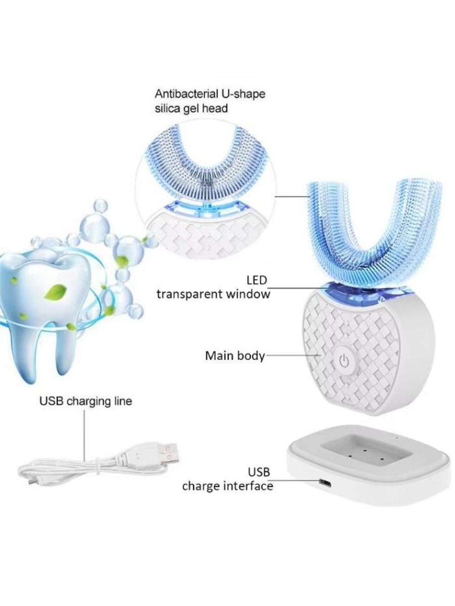 Hot Sale 360 Degree U-Shaped Automatic Silicone Electric Toothbrush