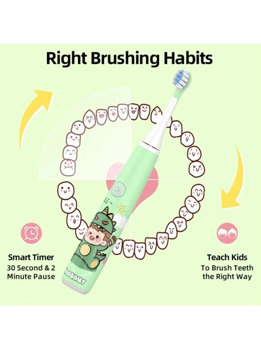 Electric Electric Toothbrush with Waterproof, Waterproof Acoustic Protection for Children from 3 to 13 Years Old