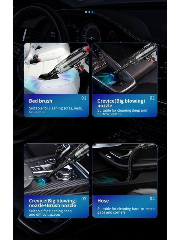 New 5000PA Cordless Car Handheld Vacuum Cleaner 3 in 1 Vacuum Cleaner