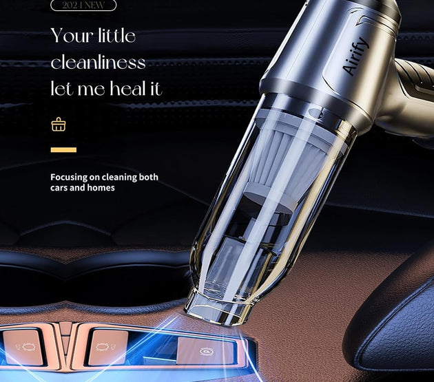 Airify Car Vacuum, V2 - Portable Air Blower/Car Vacuum, 7 in 1 High Power Handheld VAC Cordless. (26000 PA)