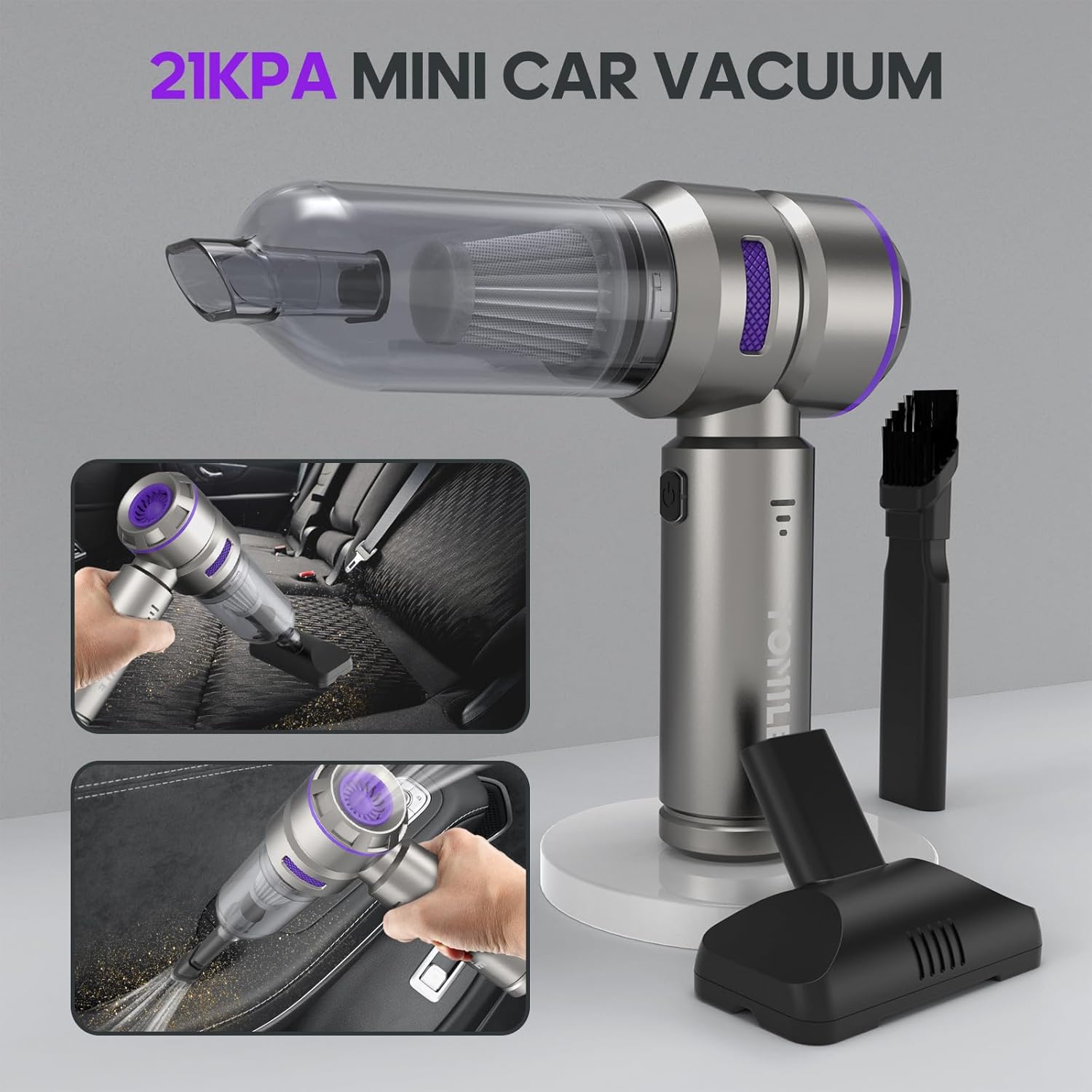 Electric air Duster - 2 in 1 210000RPM Brushless Air Duster & 21000PA Car Vacuum 9000mAh Battery Air Blower Wireless Handheld Vacuum for Car,Office and Home