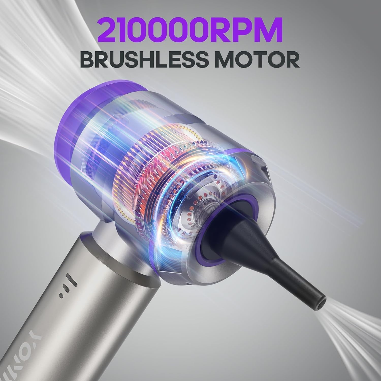 Electric air Duster - 2 in 1 210000RPM Brushless Air Duster & 21000PA Car Vacuum 9000mAh Battery Air Blower Wireless Handheld Vacuum for Car,Office and Home