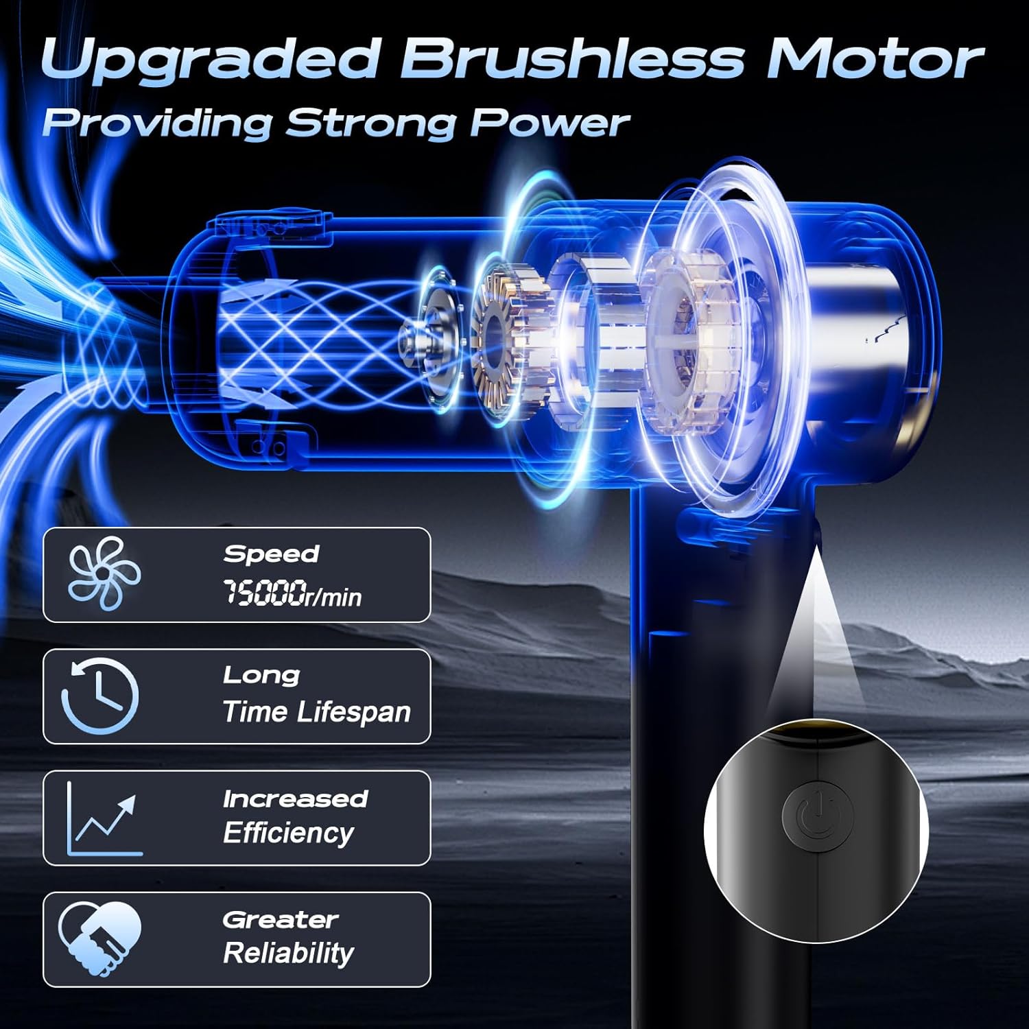 Car Vacuum Cleaner High Power-18000pa, 4-in-1 Cordless Car Vacuum Cleaner,Aspiradora para Carro for Multi-Nozzles for Home, Office, Pet.