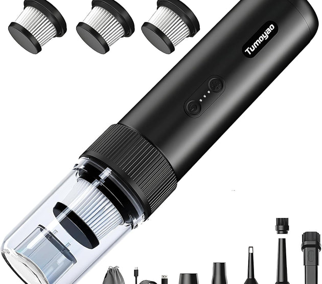 Car Vacuum Portable Cordless, 21000PA Handheld High Power Suction & Blower, Small Cordless Handheld Vacuum Cleaner for Car, Home, Office