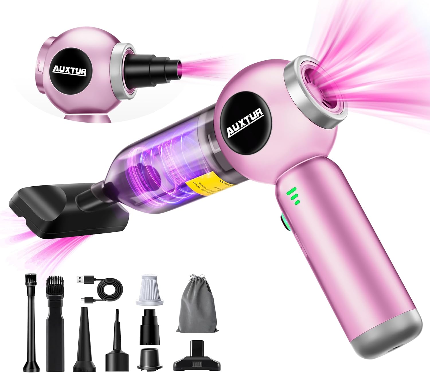 Handheld Vacuum Cleaner Cordless - 17500PA Strong Suction Rechargeable, 3-Speed Adjustable Portable Mini Dust Buster for Pet Hair, Car Detailing, Home, Office & Car Cleaning