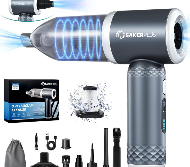 Mini Vacuum Cleaner, 3 in 1 Cordless Handheld Vacuum Cleaner, 13000Pa High Power Car Vacuum Cleaner with Brushless Motor,Adjustable Car Vaccum Portable Cordless for Cars,Desktop-DBS03