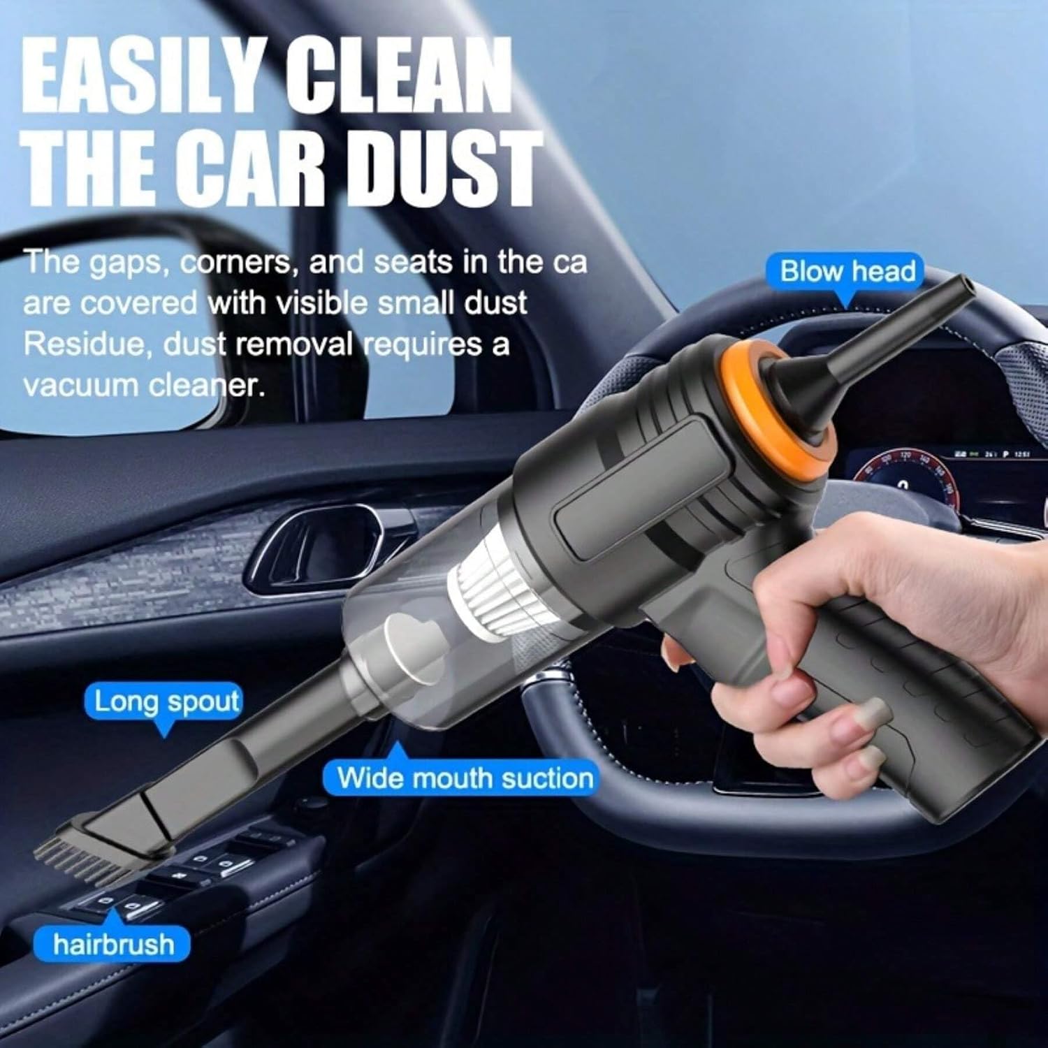 4.6K RPM Keyboard Vacuum Cleaner Mini - Portable Vacuum Cleaner Car Vacuum Dust Kit and Type C, Electric Air Dusters-Replace Compressed Air Cans for PC, Computer Keyboard, Car Duster Cleaning