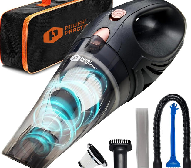 Power Practical Handheld Vacuum Cordless - Rechargeable Portable Car Vacuum W/Strong Suction- Small, Mini Vacuum Cleaner for Car, Couch, & Home - Aspiradora para Carro