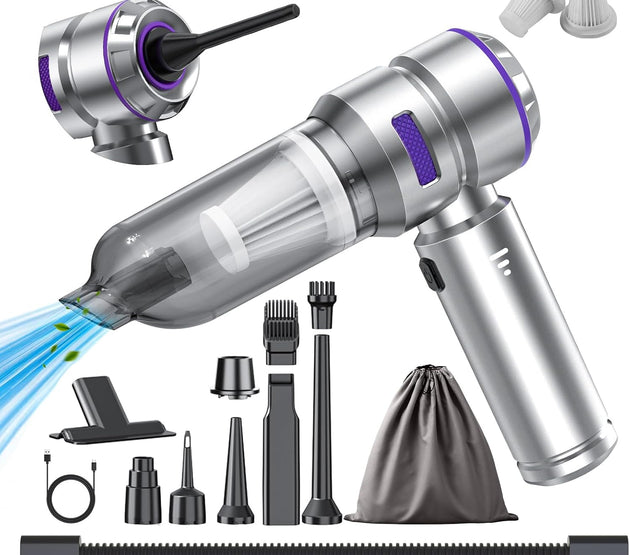 Car Vacuum Cleaner High Power - 22000PA Portable Car Vacuums 4 in 1 Compressed Air Duster & Air Blower & Pump Hand Held Vacuum Cordless with Brushless Motor for Cars Home Office