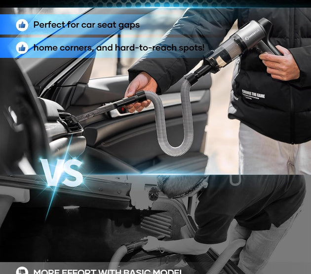 Hand Held Car Vacuum Cordless, 20000PA High Power Handheld Portable Vacuum & Air Duster for Car Home, 4-in-1 Mini Vacuum Cleaner with LED Display - Vacuuming, Blowing, Inflating & Deflating