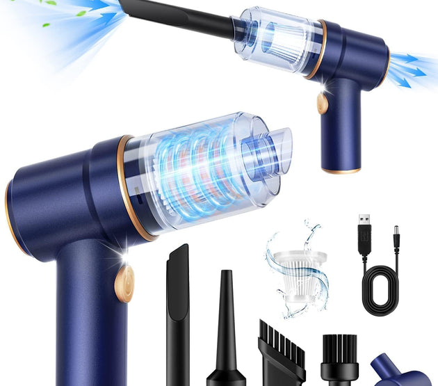 KMM Handheld Car Vacuum Cleaner, 9000Pa Vacuum Cleaner and Air Duster, 120W High Power Hand Held Vacuum with LED Light and Multi-Nozzles for Car, Home, Office, Pet
