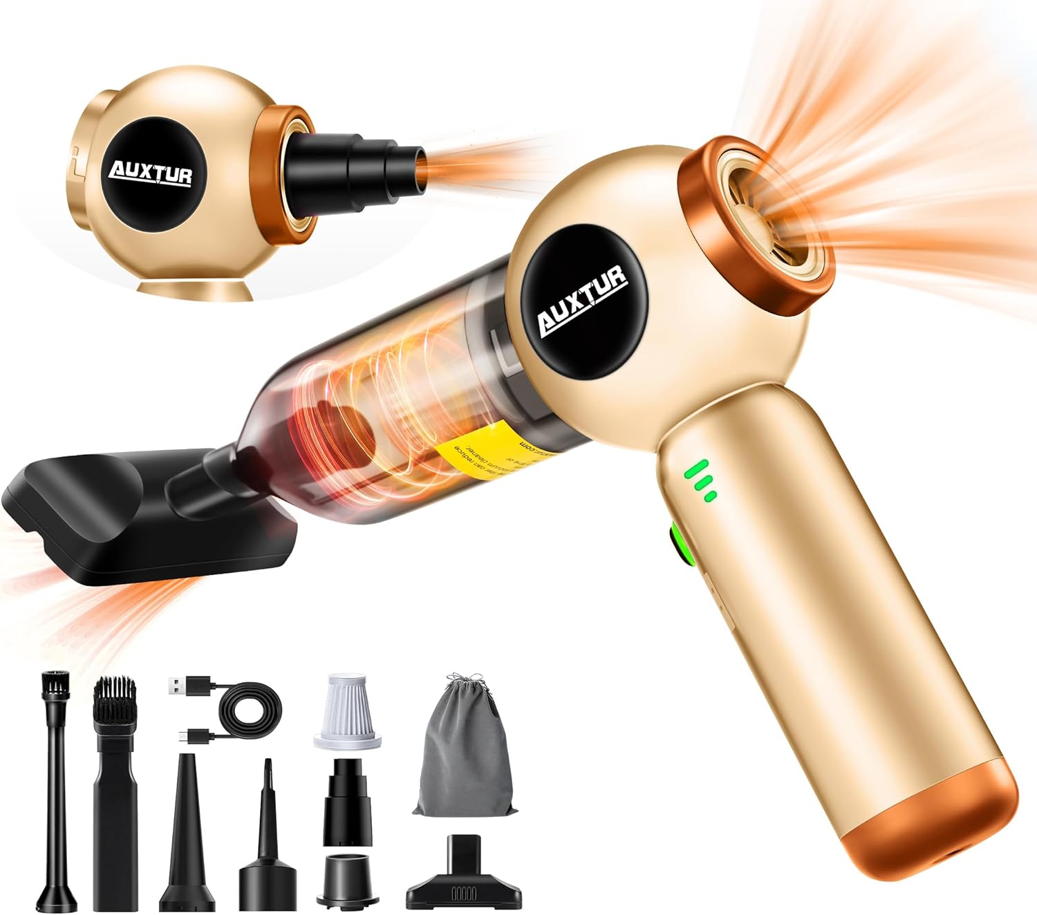 Handheld Vacuum Cleaner Cordless - 17500PA Strong Suction Rechargeable, 3-Speed Adjustable Portable Mini Dust Buster for Pet Hair, Car Detailing, Home, Office & Car Cleaning