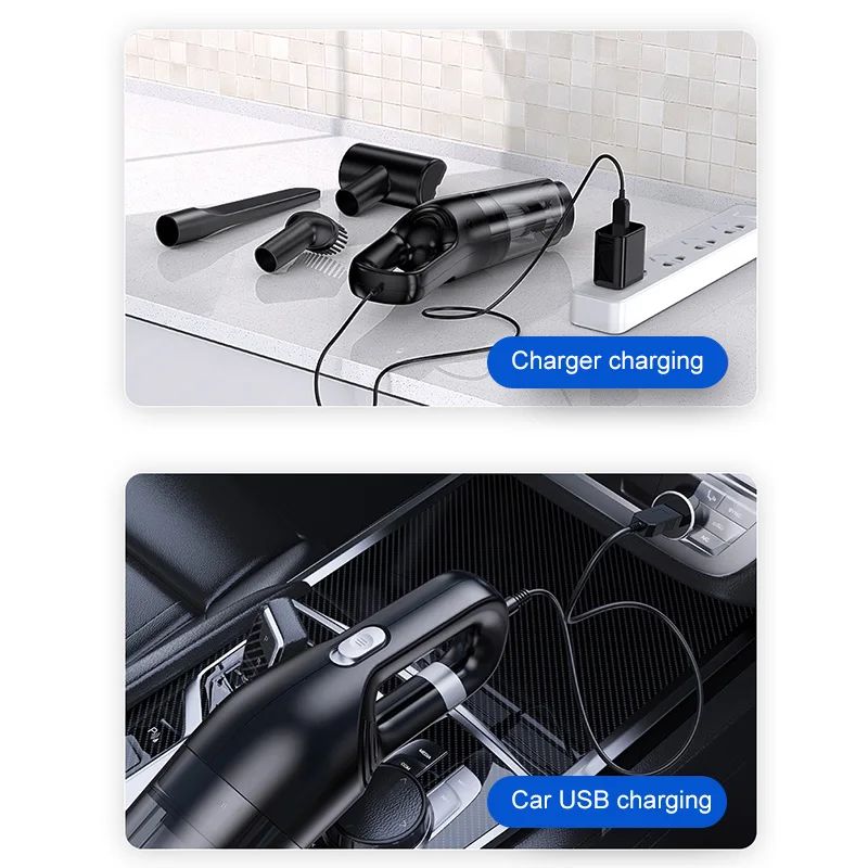 10000Pa Handheld Vacuum Cleaner/Dry, Wet 2/Wireless Portable/USB Charging Vacuum Cleaner/Car Vacuum
