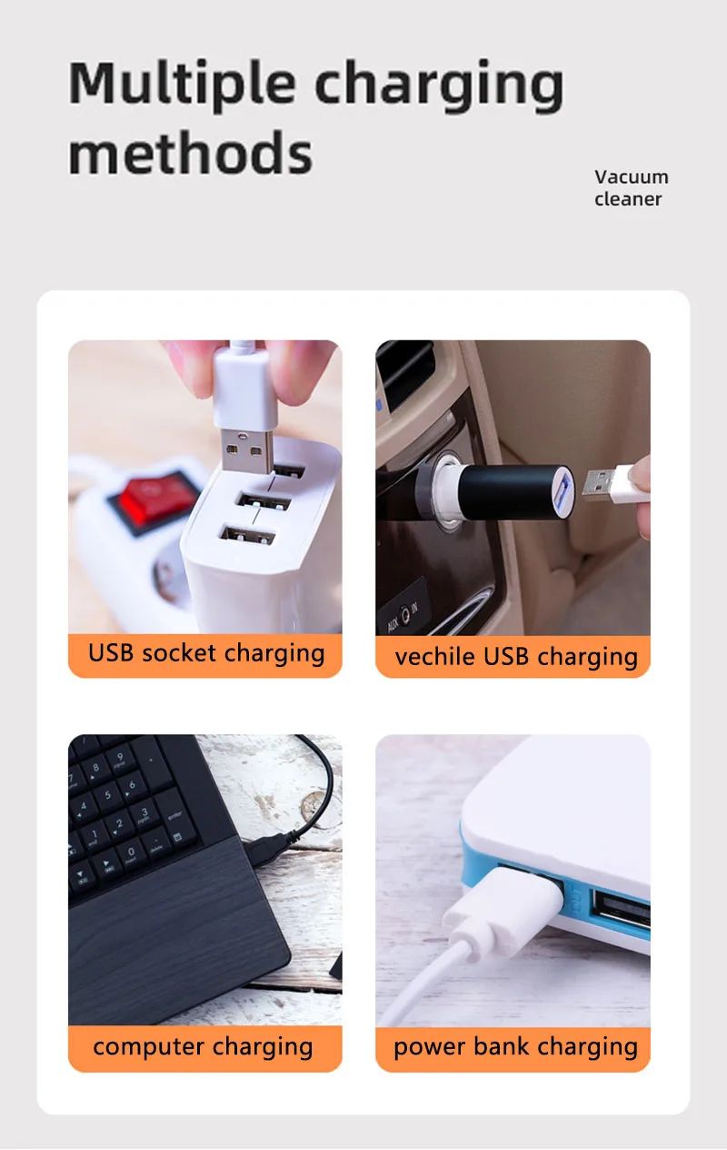 Portable Mini with Wireless Cordless 13000pa Dry Handheld Vacuum Cleaner