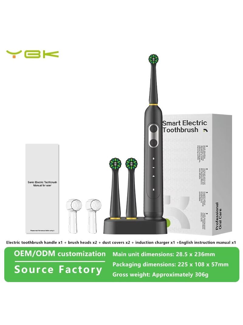 Electric toothbrush with a luminescent display contains 3 rotation modes, 2000 milliamps with sound waves used in daily portable soft-bristle boxes.